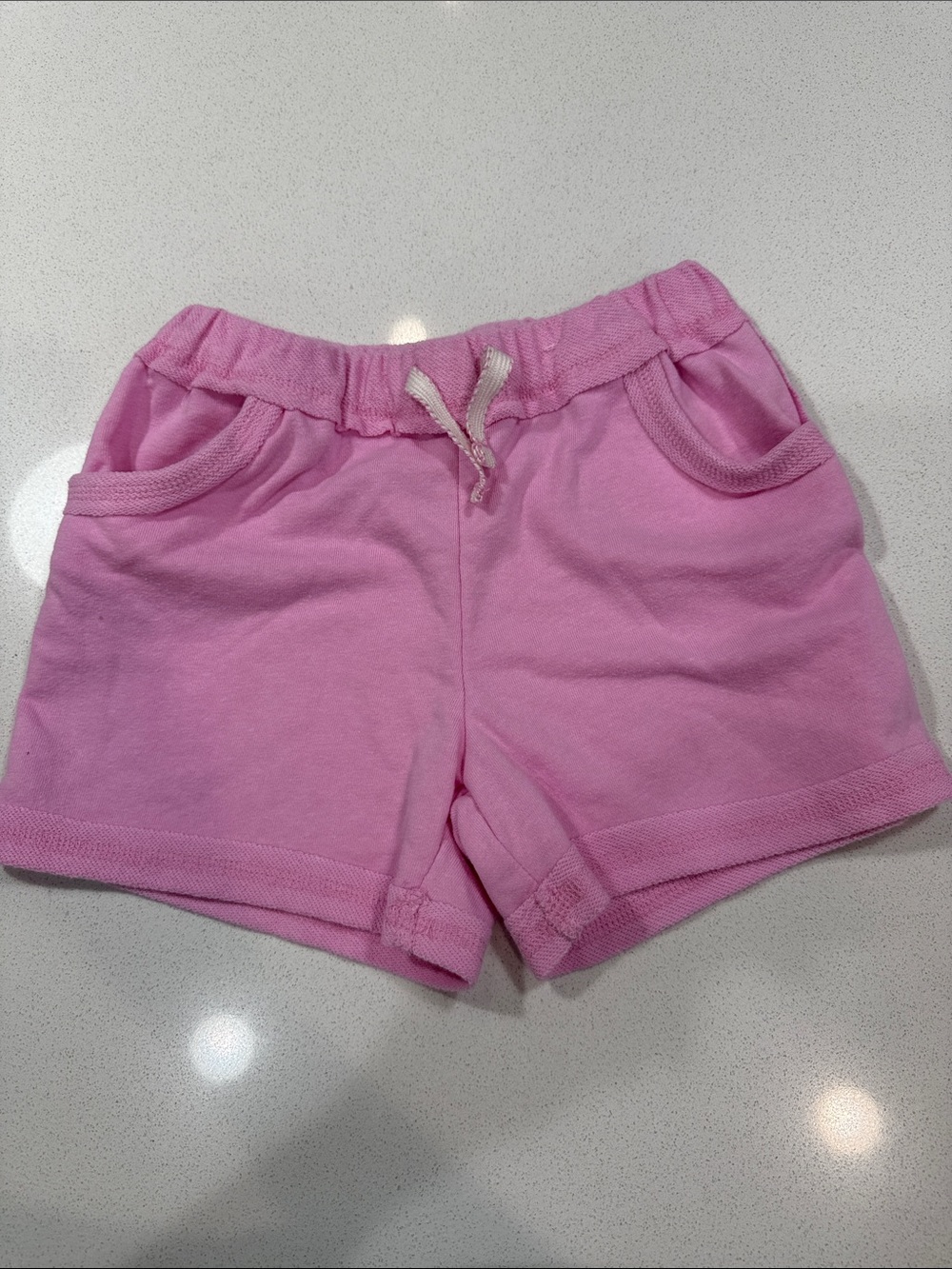 365Kids Girls Pink Drawstring Cotton Shorts with Pockets